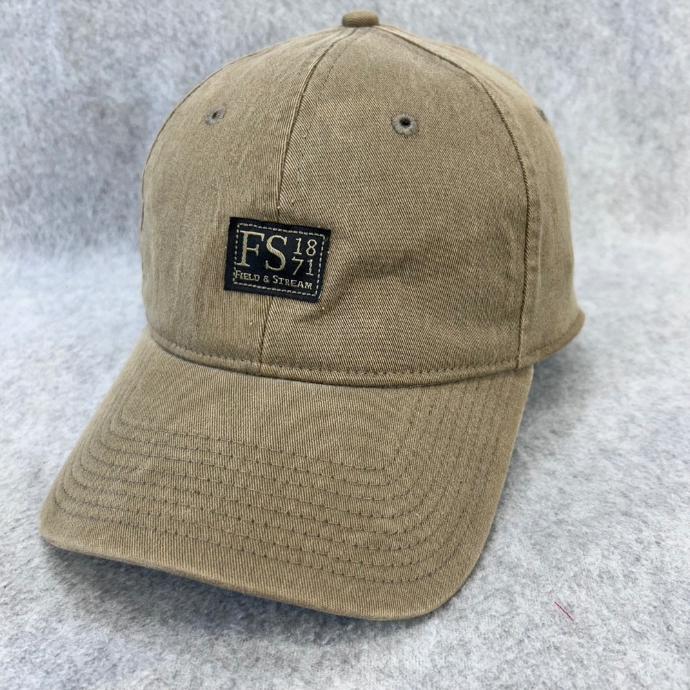 FS 1871 Patch Mens Khaki Field & Stream Ball Cap Fitted Stretch Hat L/XL